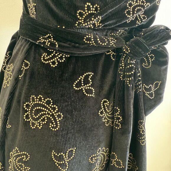 TULAROSA | Revolve Emily Wrap Mini Dress in Black and Gold | Size XS - Picture 8 of 12